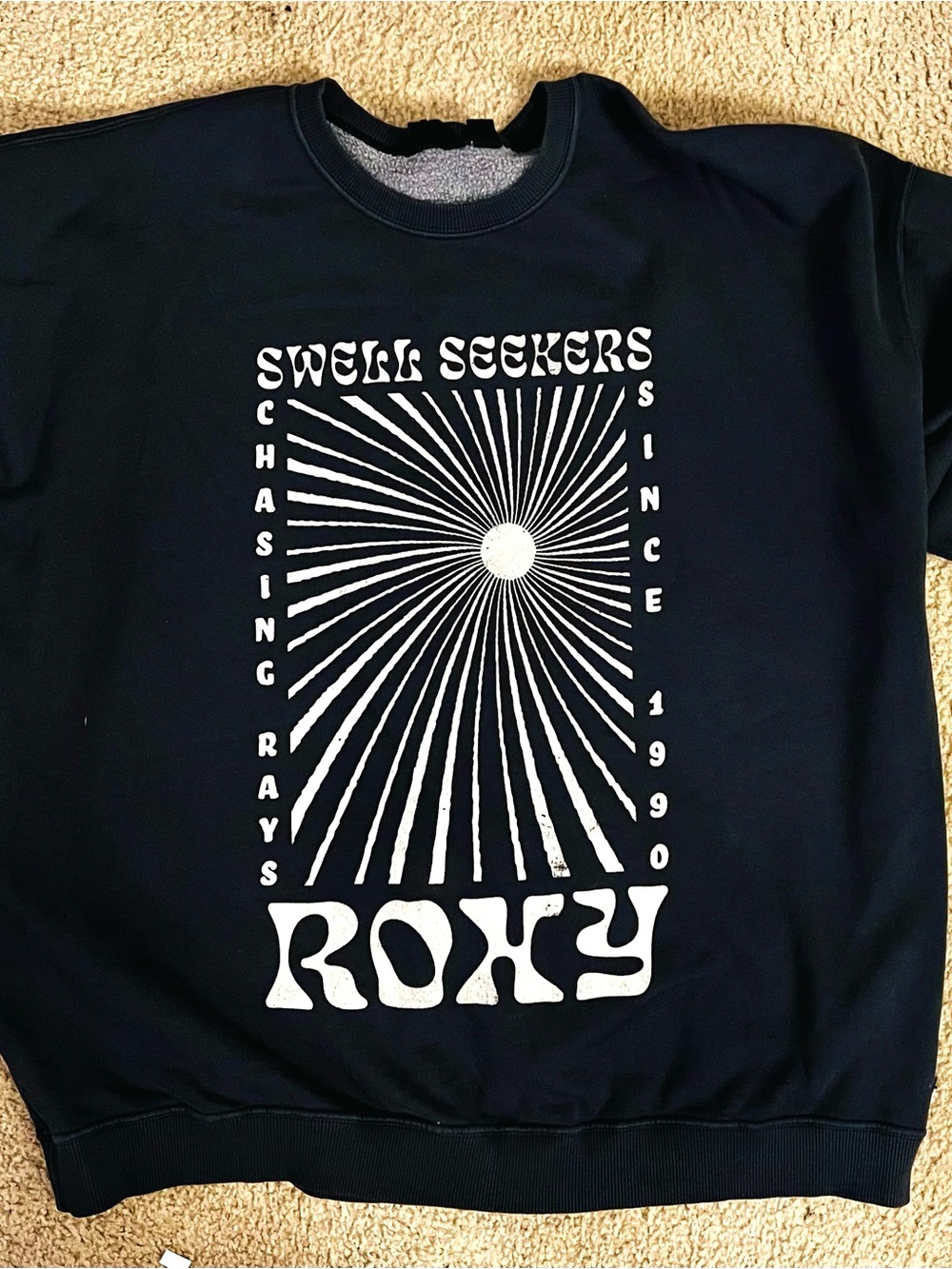 Roxy women's Black 'Swell Seekers' Graphic Sweatshirt